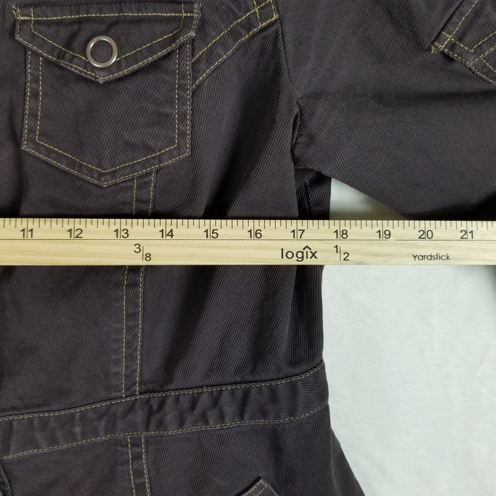 Cabi Utility Jacket Womens L Brown Contrast Stitch Snap Front Field Coat 162 - Picture 5 of 8